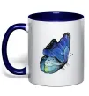 Чашка с цветной ручкой Blue butterfly Глубокий темно-синий Чашка с цветной ручкой Blue butterfly Глубокий темно-синий фото
