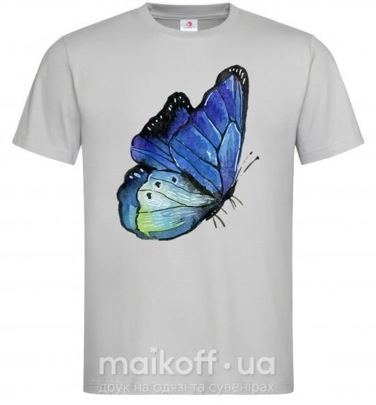 Мужская футболка Blue butterfly Серый фото