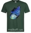 Мужская футболка Blue butterfly Темно-зеленый фото
