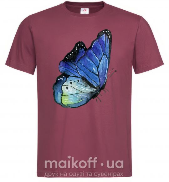 Мужская футболка Blue butterfly Бордовый фото