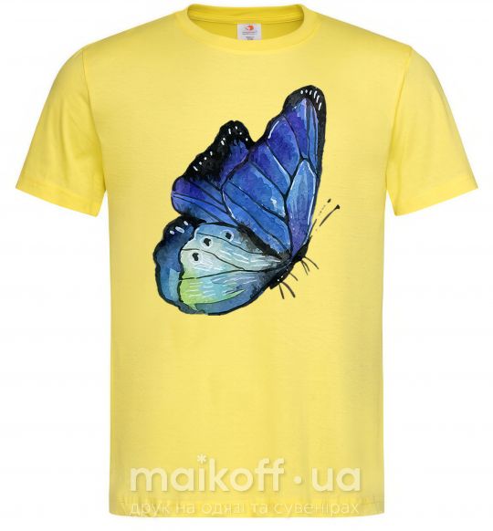 Мужская футболка Blue butterfly Лимонный фото