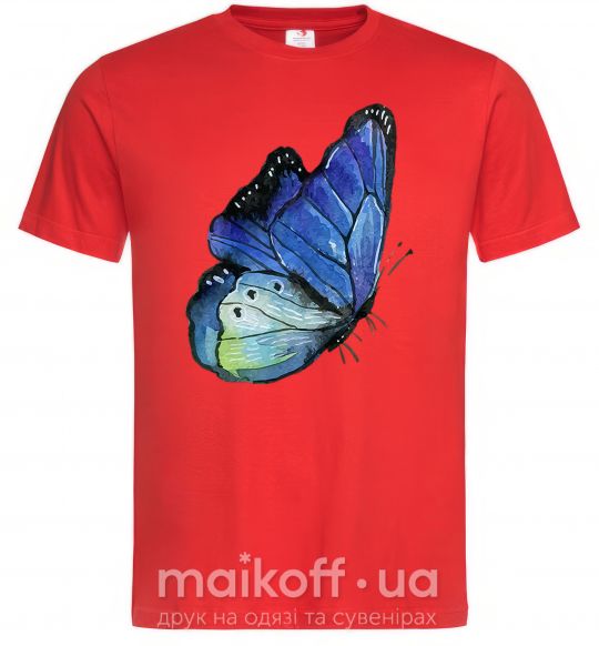 Мужская футболка Blue butterfly Красный фото