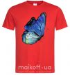 Мужская футболка Blue butterfly Красный фото