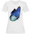 Жіноча футболка Blue butterfly Білий фото