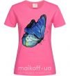 Женская футболка Blue butterfly Ярко-розовый фото
