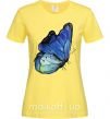 Женская футболка Blue butterfly Лимонный фото