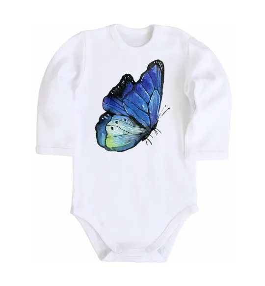 Детский боди Blue butterfly Белый фото