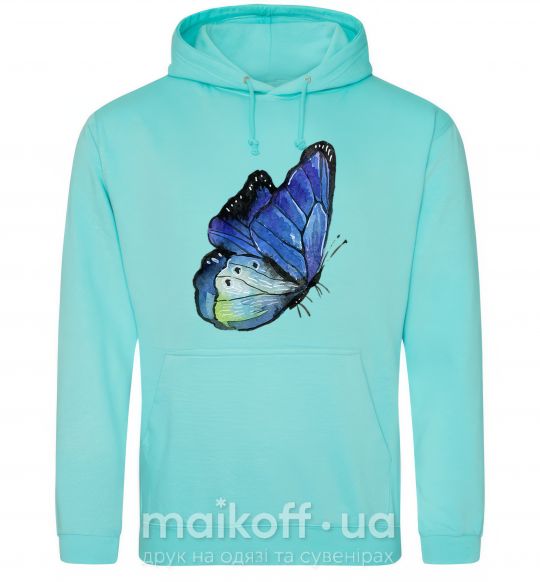 Женская толстовка (худи) Blue butterfly Мятный фото