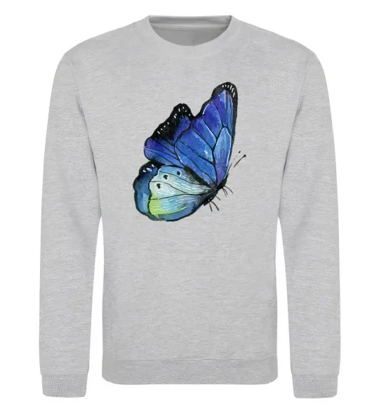 Свитшот Blue butterfly Серый меланж фото