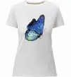 Женская премиум футболка Blue butterfly Белый фото