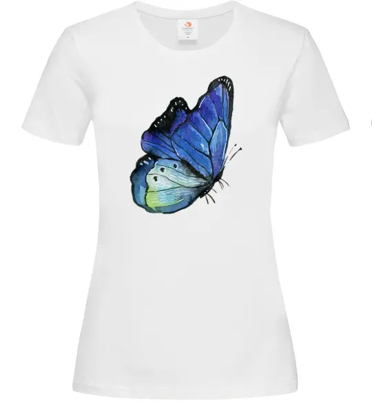 Женская футболка Blue butterfly Белый фото