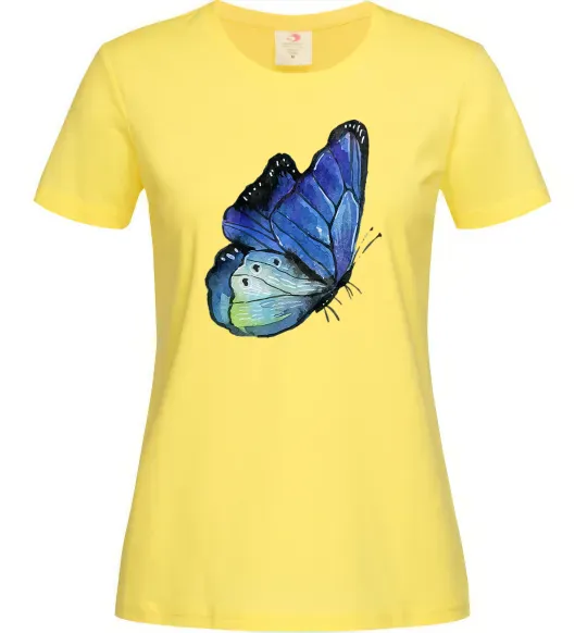Женская футболка Blue butterfly Лимонный фото