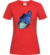 Женская футболка Blue butterfly Красный Женская футболка Blue butterfly Красный фото