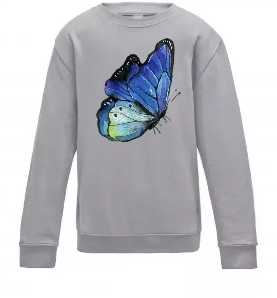 Дитячий світшот Blue butterfly Сірий меланж фото
