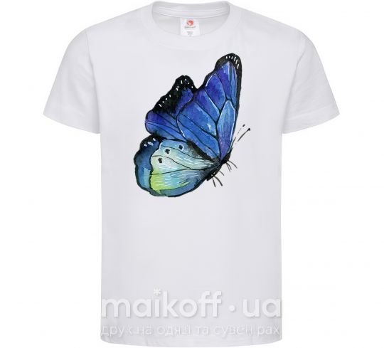 Детская футболка Blue butterfly Белый фото