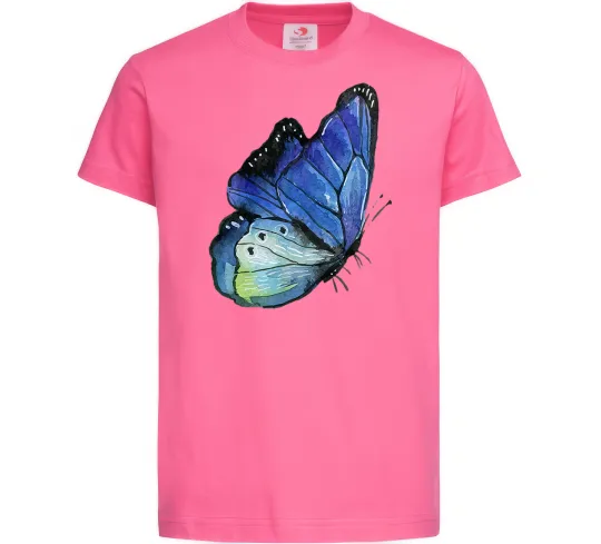 Детская футболка Blue butterfly Ярко-розовый фото