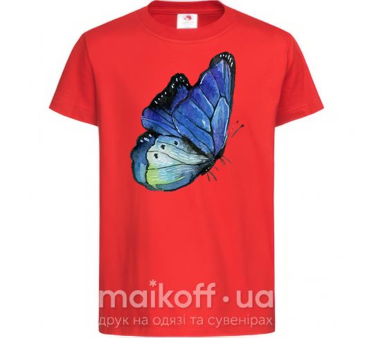Детская футболка Blue butterfly Красный фото