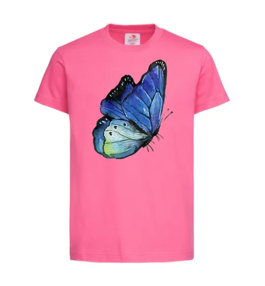 Детская футболка Blue butterfly Ярко-розовый фото