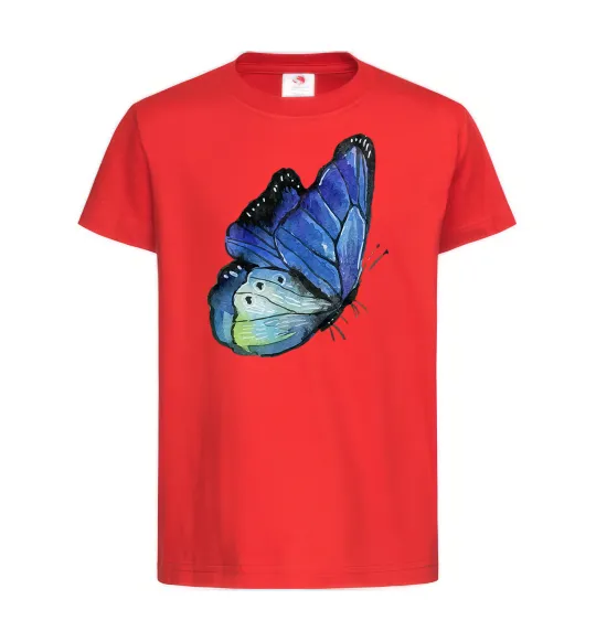 Детская футболка Blue butterfly Красный фото