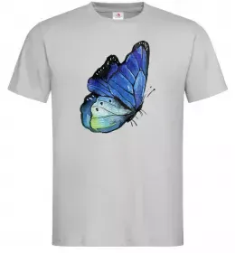 Мужская футболка Blue butterfly Серый фото