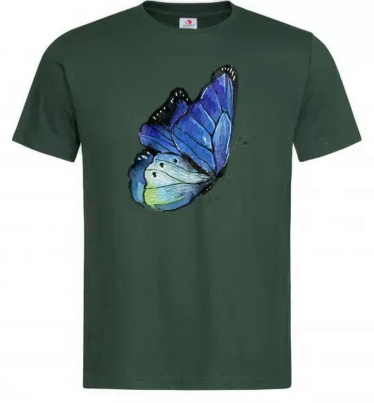 Мужская футболка Blue butterfly Темно-зеленый фото