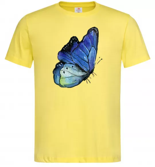 Мужская футболка Blue butterfly Лимонный фото