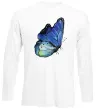 Лонгслив Blue butterfly Белый фото