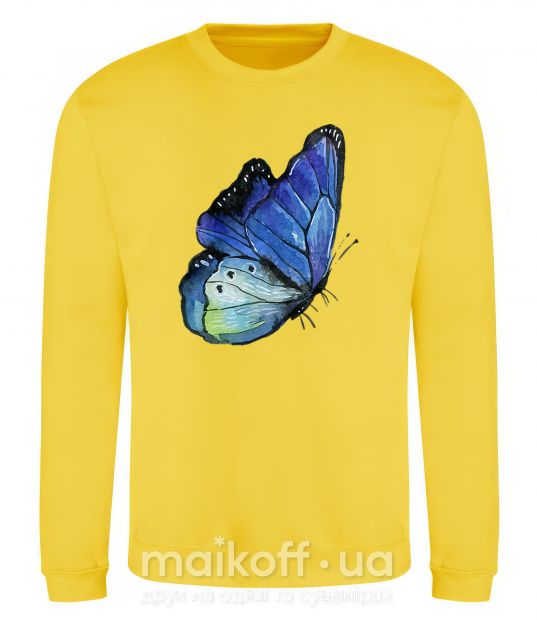 Свитшот Blue butterfly Солнечно желтый фото