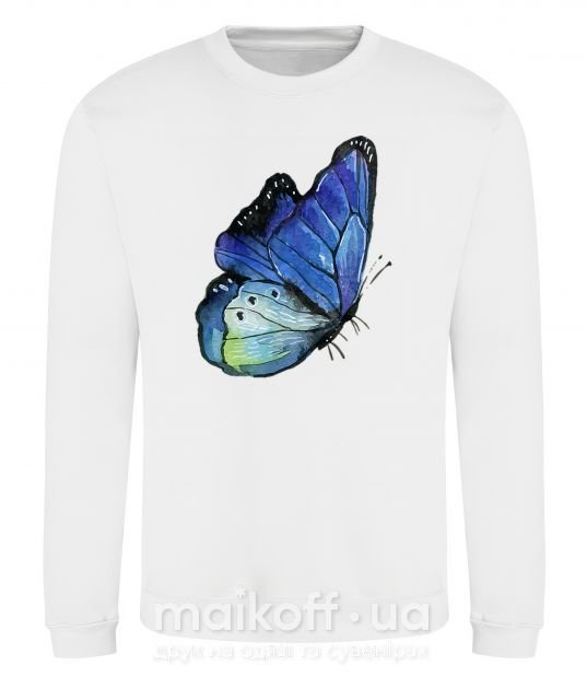 Світшот Blue butterfly Білий фото