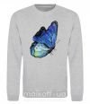 Світшот Blue butterfly Сірий меланж фото