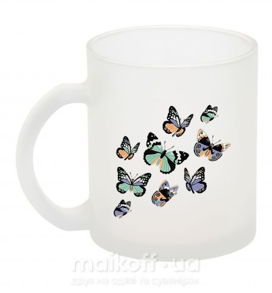Чашка скляна Рисунок бабочек Фроузен фото