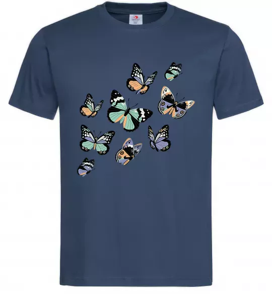Мужская футболка Малюнок метелики Темно-синий фото