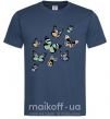 Мужская футболка Рисунок бабочек Темно-синий фото