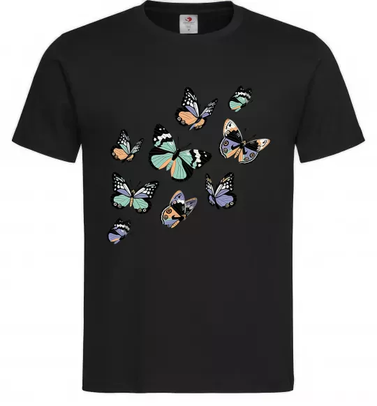 Мужская футболка Малюнок метелики Черный фото