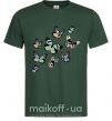 Мужская футболка Рисунок бабочек Темно-зеленый фото