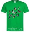 Мужская футболка Рисунок бабочек Зеленый фото