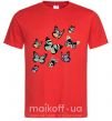 Чоловіча футболка Рисунок бабочек Червоний фото