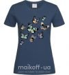 Жіноча футболка Рисунок бабочек Темно-синій фото