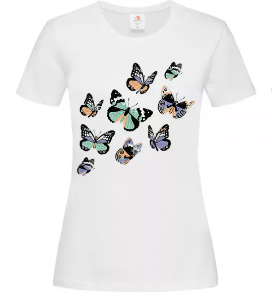 Женская футболка Малюнок метелики Белый фото
