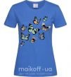 Женская футболка Рисунок бабочек Ярко-синий фото