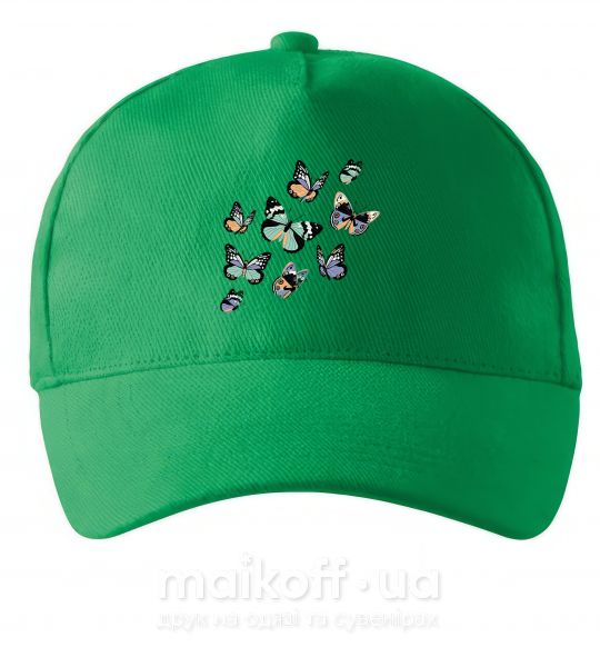 Кепка Рисунок бабочек Зелений фото