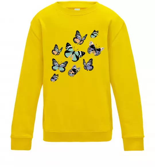 Дитячий світшот Малюнок метелики Сонячно жовтий фото