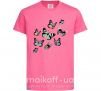 Детская футболка Рисунок бабочек Ярко-розовый фото