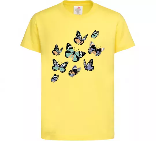 Дитяча футболка Малюнок метелики Лимонний фото
