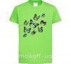 Детская футболка Рисунок бабочек Лаймовый фото