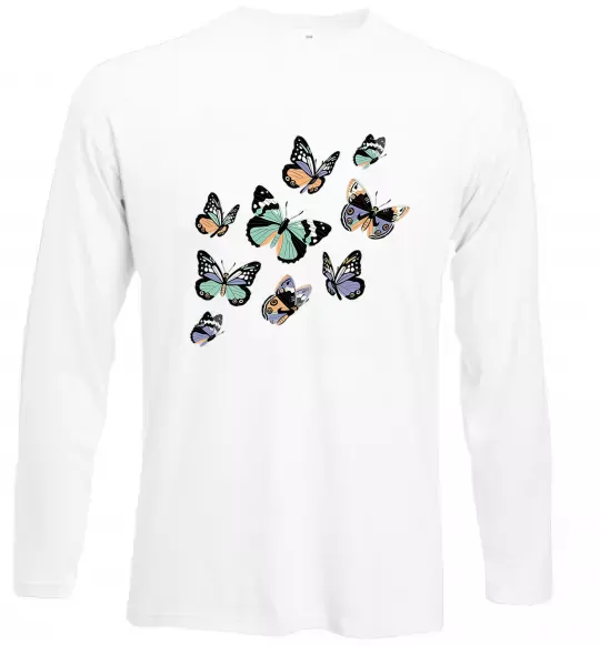 Лонгслів Малюнок метелики Білий фото
