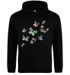 Женская толстовка (худи) Малюнок метелики Черный фото