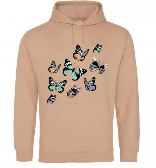 Женская толстовка (худи) Малюнок метелики Песочный фото