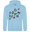 Жіноча толстовка (худі) Малюнок метелики Блакитний фото