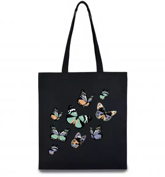 Эко-сумка Малюнок метелики Черный фото